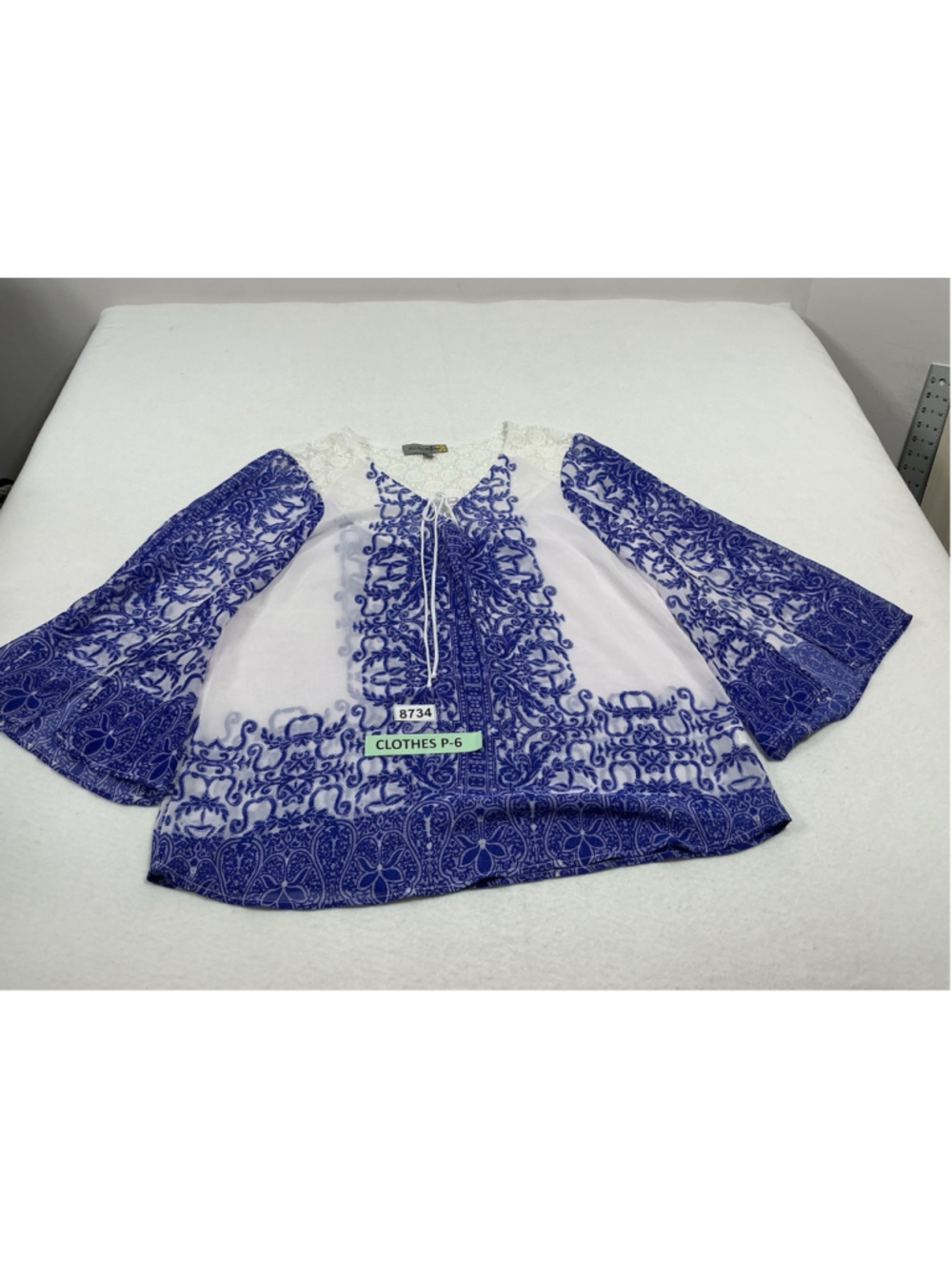 Womans Excellent Figueroa & Flower Blouse Pullover 3/4 Sleeve Medium Multicolor